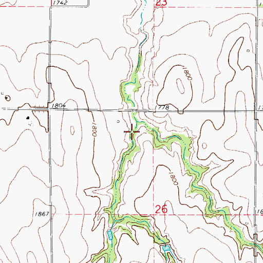 Topographic Map of Kouns Number 1 Dam, OK