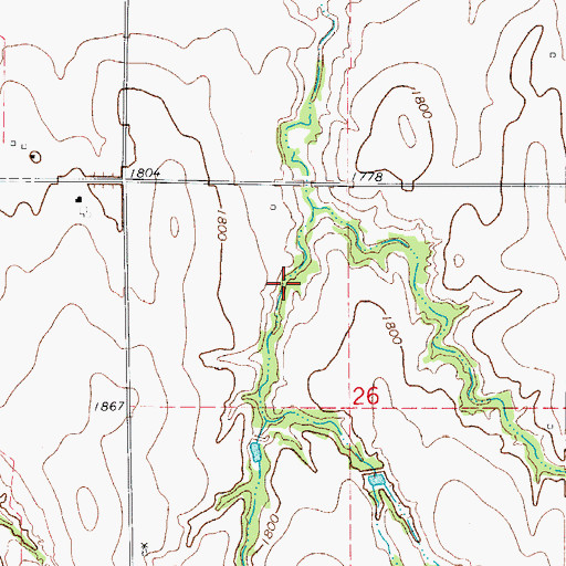 Topographic Map of Kouns Number 1 Reservoir, OK