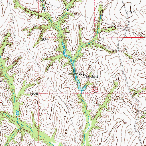 Topographic Map of Taylor Number 3 Reservoir, OK