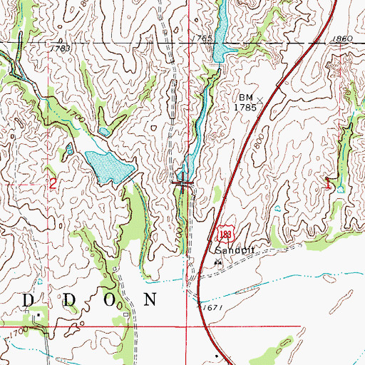 Topographic Map of Taylor Number 5 Dam, OK