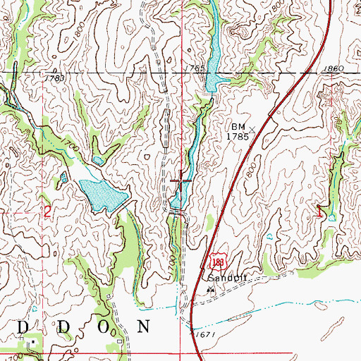 Topographic Map of Taylor Number 5 Reservoir, OK
