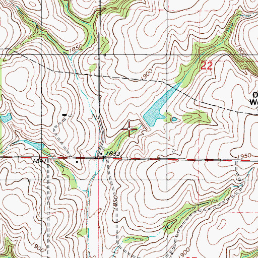 Topographic Map of Barnitz Creek Site 114 Dam, OK