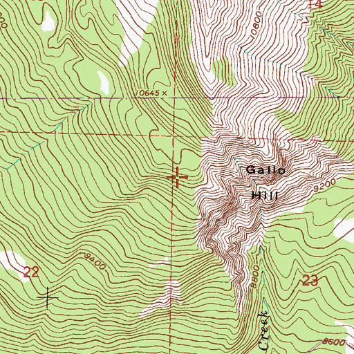 Topographic Map of Gallo Hill, CO