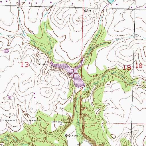 Topographic Map of Oknoname 131009 Reservoir, OK