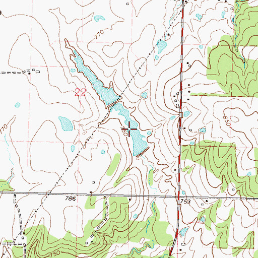 Topographic Map of Oknoname 131010 Reservoir, OK