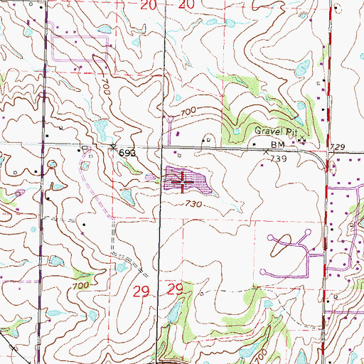 Topographic Map of O L Fisher Pond Dam, OK
