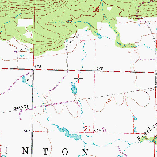 Topographic Map of Oknoname 145002 Dam, OK
