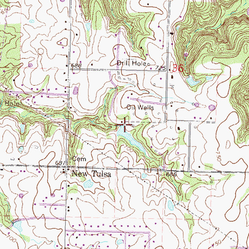 Topographic Map of Oknoname 145003 Dam, OK