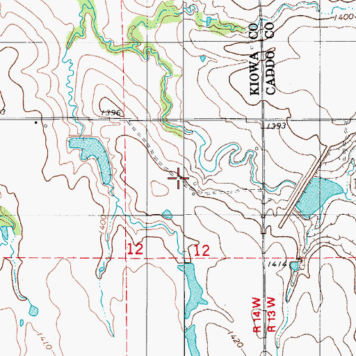 Topographic Map of Saddle Mountain Site 12 Dam, OK
