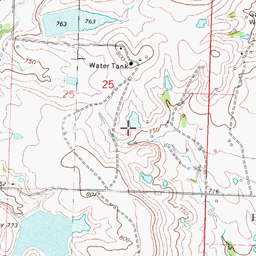 Topographic Map of Orville Guinn Number 1 Dam, OK
