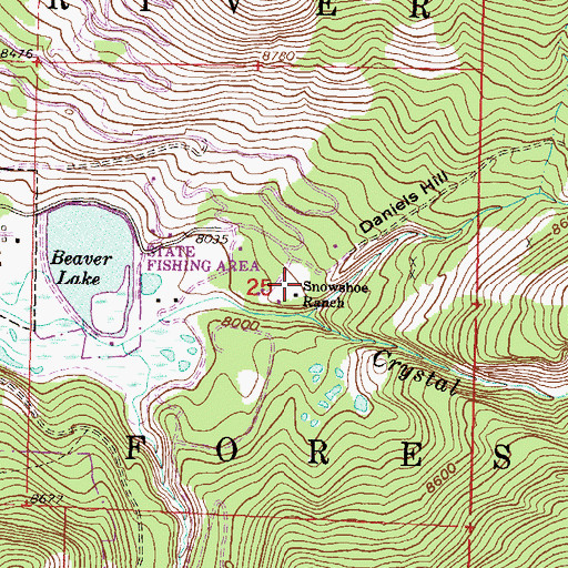 Topographic Map of Snowshoe Ranch, CO
