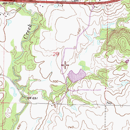 Topographic Map of Pryor Creek Watershed Site 24 Dam, OK