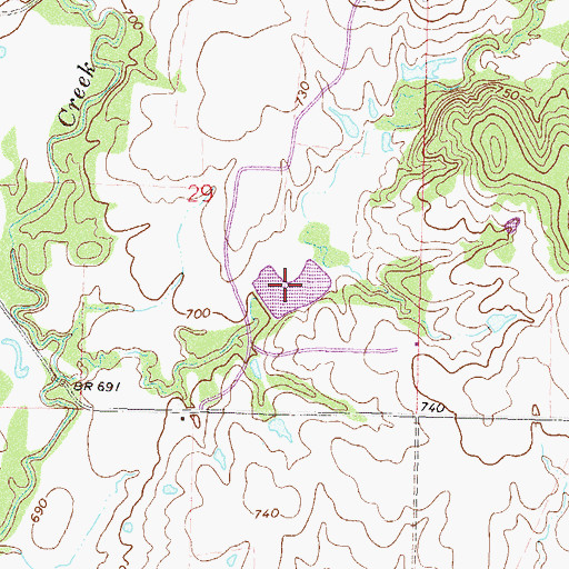 Topographic Map of Pryor Creek Watershed Site 24 Reservoir, OK