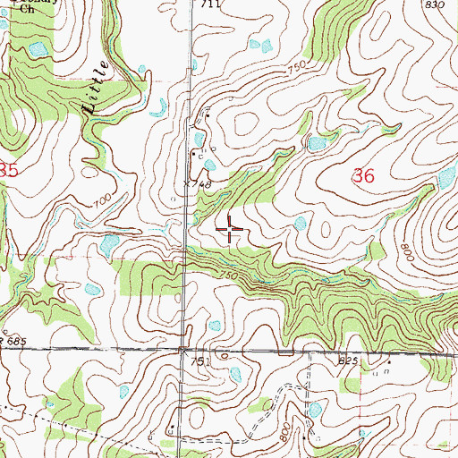 Topographic Map of Pryor Creek Watershed Site 30 Reservoir, OK