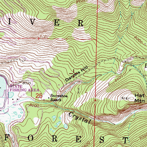 Topographic Map of Daniels Hill, CO