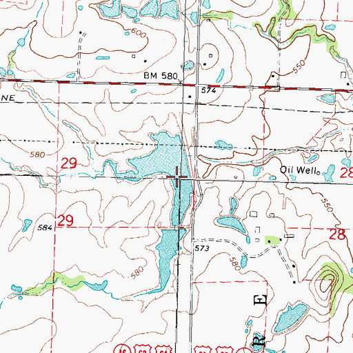 Topographic Map of Coburn Lake Dam, OK