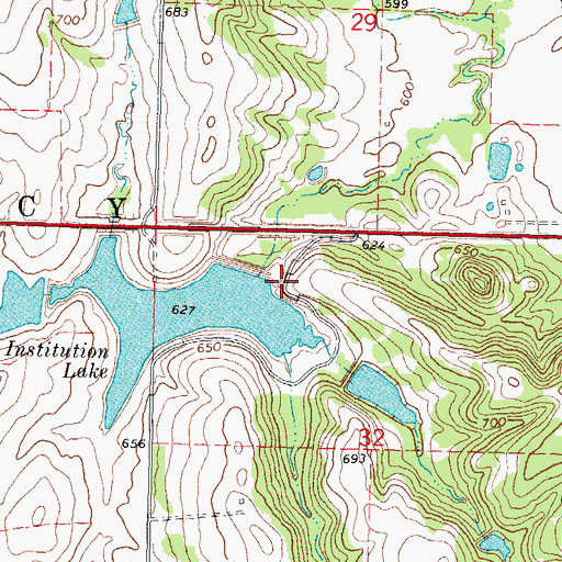 Topographic Map of Taft Lake Number 3 Dam, OK