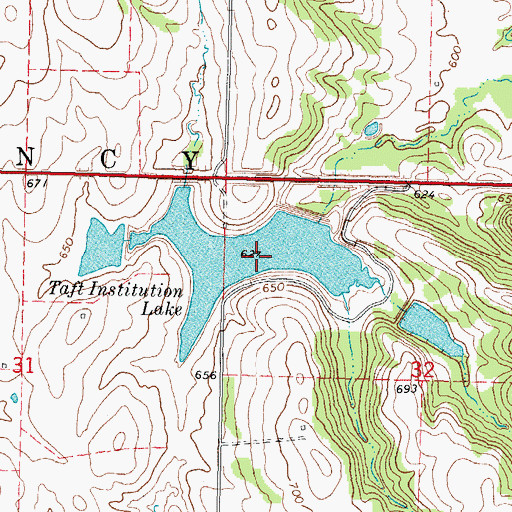 Topographic Map of Taft Lake Number 3, OK