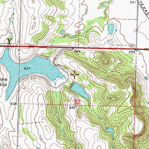 Topographic Map of Taft Lake Number 2 Dam, OK