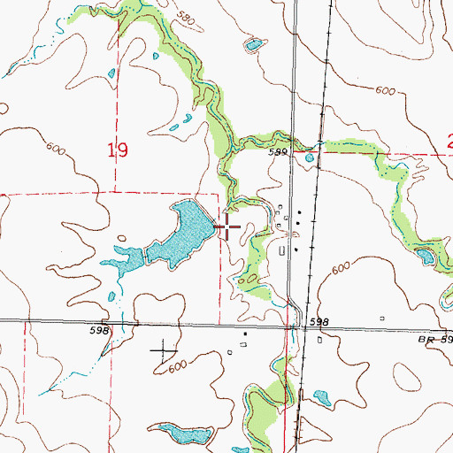 Topographic Map of Taft Lake Number 1 Dam, OK