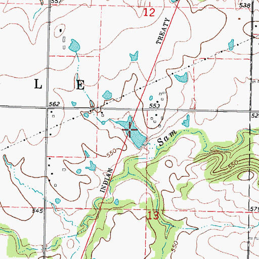 Topographic Map of The Meadows Subdivision Lake, OK