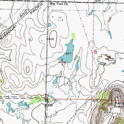 Topographic Map of Oknoname 101001 Dam, OK