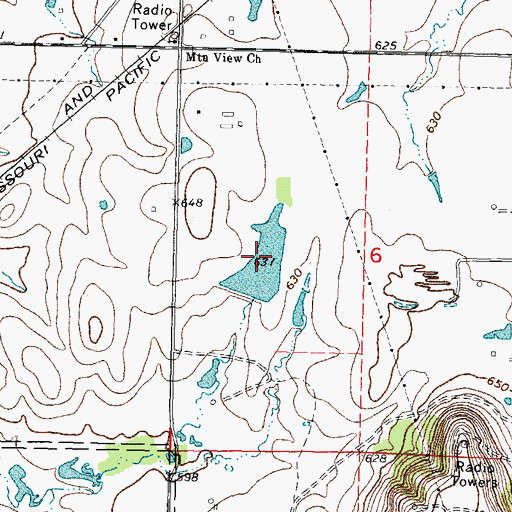 Topographic Map of Oknoname 101001 Reservoir, OK