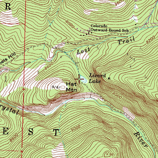 Topographic Map of Lizard Lake, CO