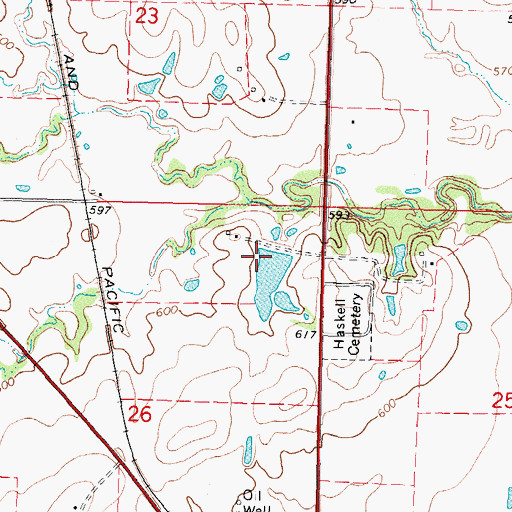 Topographic Map of Oknoname 101004 Dam, OK