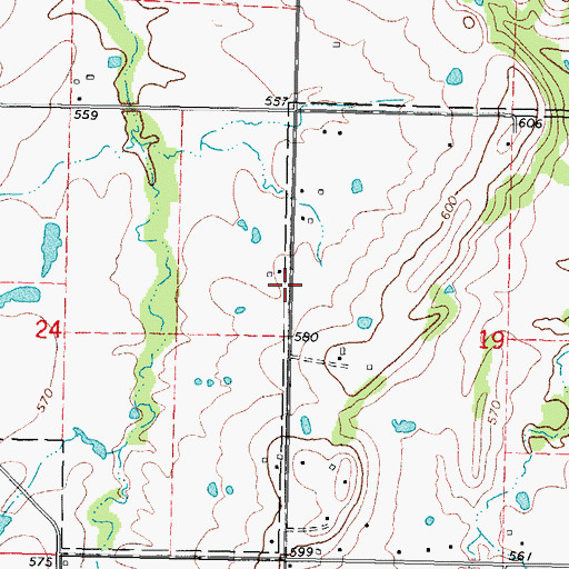 Topographic Map of Oknoname 101005 Reservoir, OK