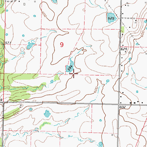 Topographic Map of Oknoname 101006 Dam, OK