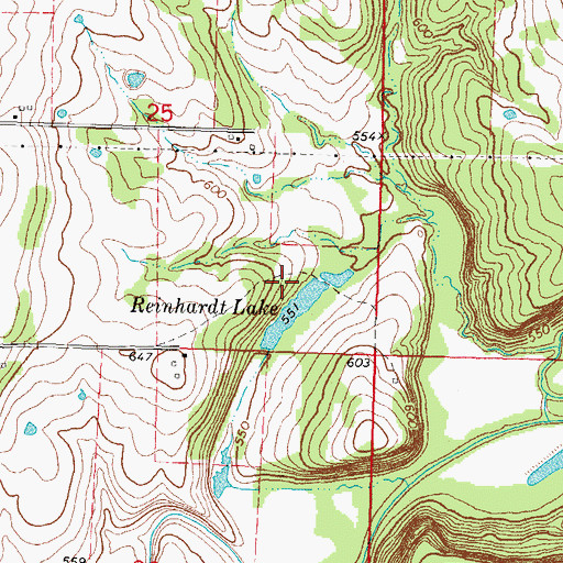 Topographic Map of Oknoname 101007 Dam, OK