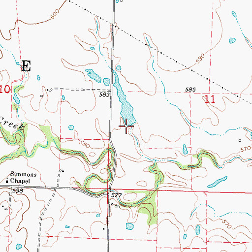 Topographic Map of Oknoname 101009 Dam, OK