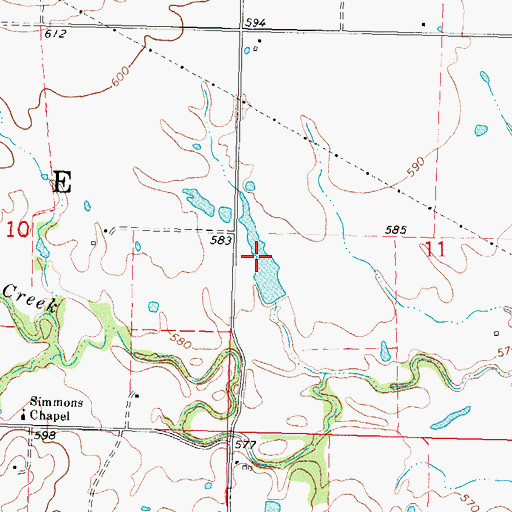 Topographic Map of Oknoname 101009 Reservoir, OK