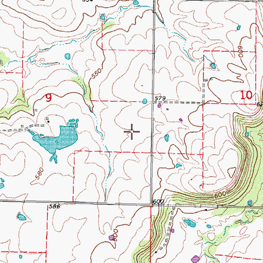 Topographic Map of Oknoname 101013 Dam, OK