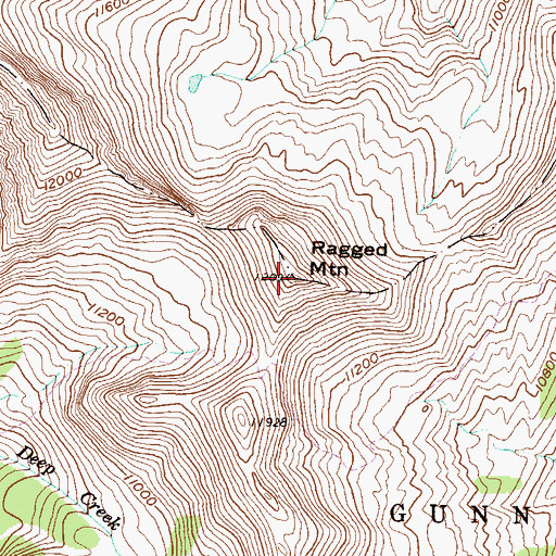 Topographic Map of Ragged Mountain, CO