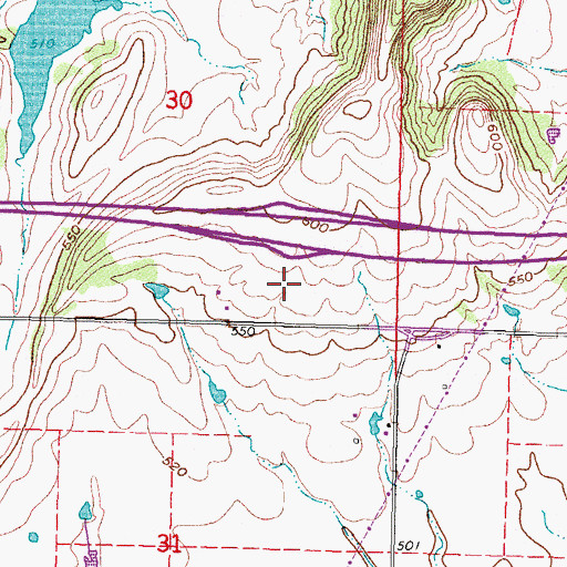 Topographic Map of Oknoname 101015 Dam, OK