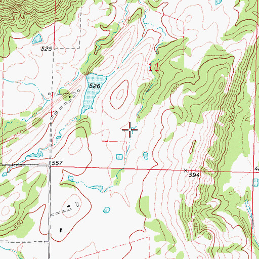 Topographic Map of Oknoname 101016 Reservoir, OK