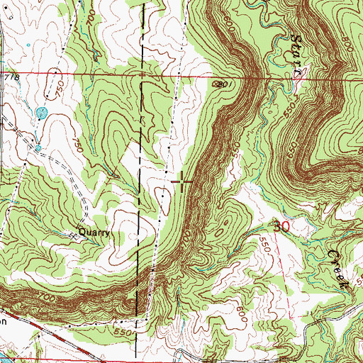 Topographic Map of Oknoname 101017 Reservoir, OK