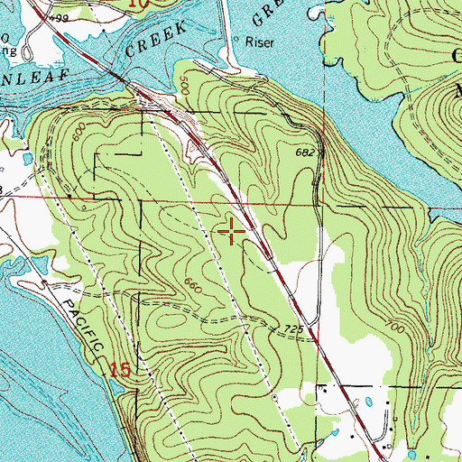 Topographic Map of Greenleaf Lake Dam, OK
