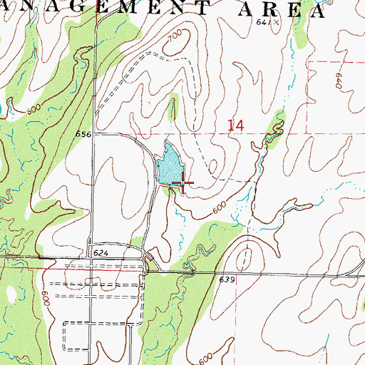 Topographic Map of Oknoname 101018 Dam, OK