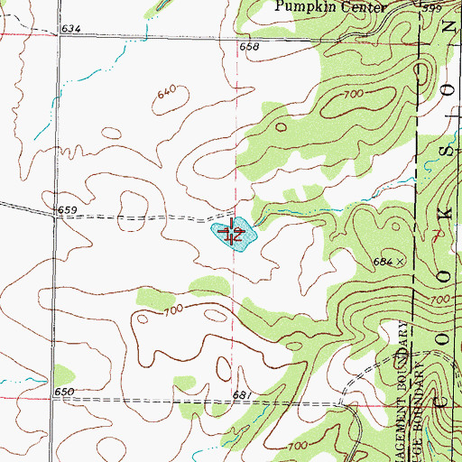 Topographic Map of Oknoname 101019 Reservoir, OK