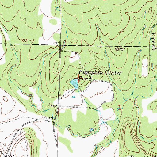 Topographic Map of Pumpkin Center Pond Dam, OK