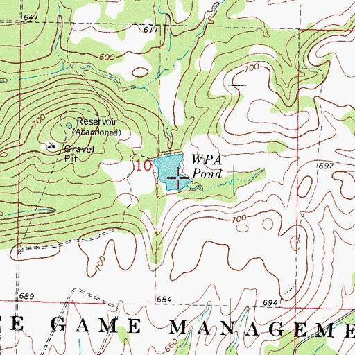 Topographic Map of WPA Pond Dam, OK