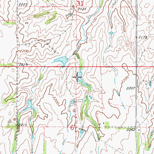 Topographic Map of Oknoname 129005 Reservoir, OK