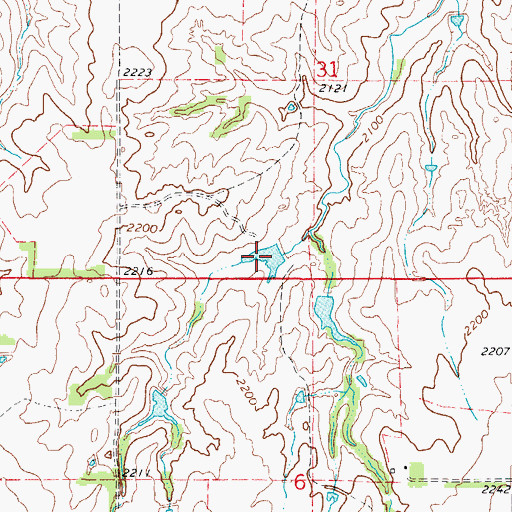 Topographic Map of Oknoname 129006 Reservoir, OK