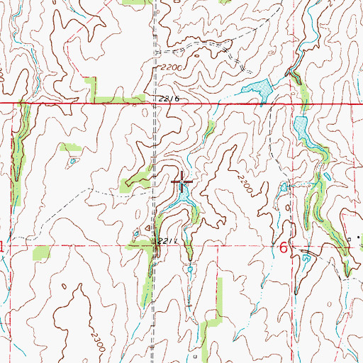 Topographic Map of Oknoname 129007 Dam, OK