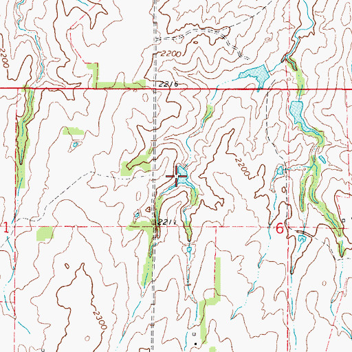 Topographic Map of Oknoname 129007 Reservoir, OK