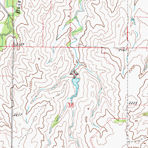Topographic Map of Oknoname 129008 Dam, OK