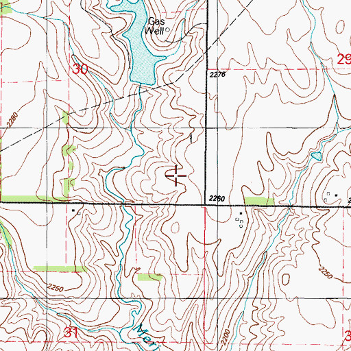 Topographic Map of Davis Number 2 Dam, OK